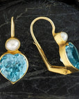 Becky Sharp Blue Topaz and Pearl Earrings