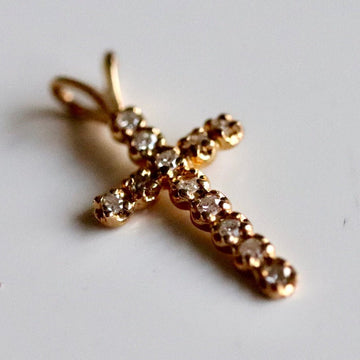 Bethlehem 14k Gold and Diamond Cross Pendant