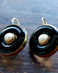 Black and Pearl Earrings