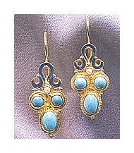 Blue Latitudes Turquoise and Pearl Earrings