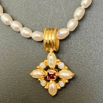 Botticelli Pearl, Opal, Garnet Necklace