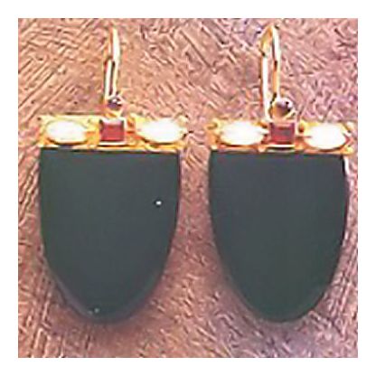 Brittania Onyx and Garnet Earrings