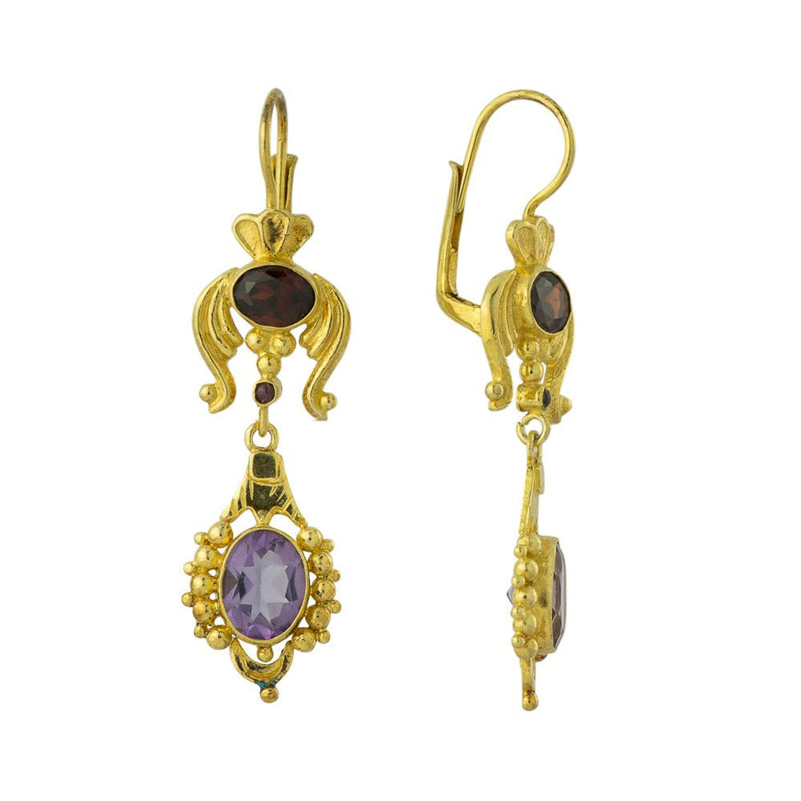 Buckingham Palace Amethyst and Garnet Earrings