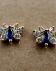 Butterfly 14k Gold, Sapphire and Diamond Earrings