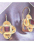 Byzantine 14k Gold and Garnet Earrings
