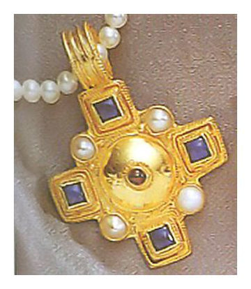 Canterbury Cross Lapis Necklace