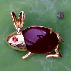 Carnelian Rabbit Pin