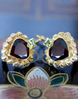Catherine Earnshaw 14k Gold, Garnet and Peridot Earrings