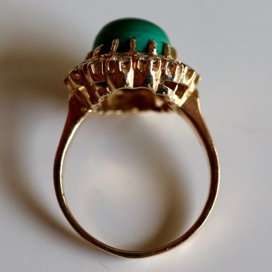 Vintage Malachite Engagement Ring