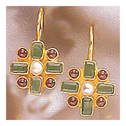 Chamber Emerald and Garnet Earrings