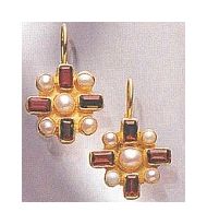 Chamber Garnet and Pearl Earrings
