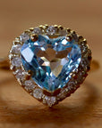 Chantilly 14k Gold, Blue Topaz and Diamond Ring