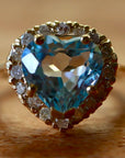 Chantilly 14k Gold, Blue Topaz and Diamond Ring