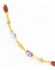 Chelsea Garnet, Blue Topaz and Amethyst Necklace