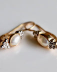 Cherbourg 14k Gold, Pearl and Diamond Earrings