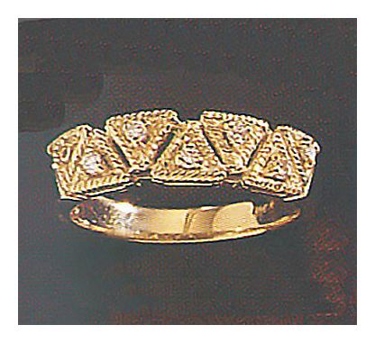 Cleopatra 14k Gold and Diamond Ring