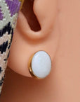 Cloud Opal Stud Earrings