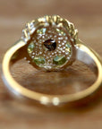Connemara 14k Gold, Peridot and Cognac Diamond Ring