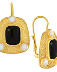 Connemara Onyx and Pearl Earrings