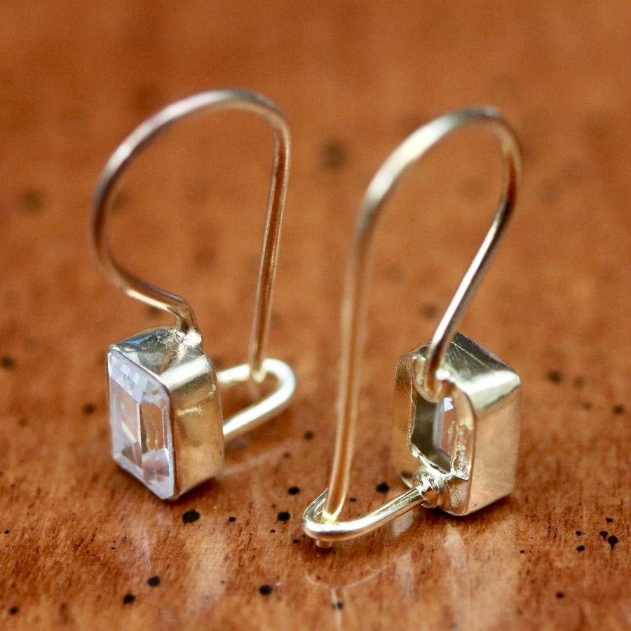 Contemporary Drop Cubic Zirconia Earrings