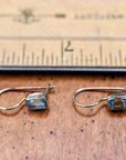 Contemporary Drop Garnet Earrings