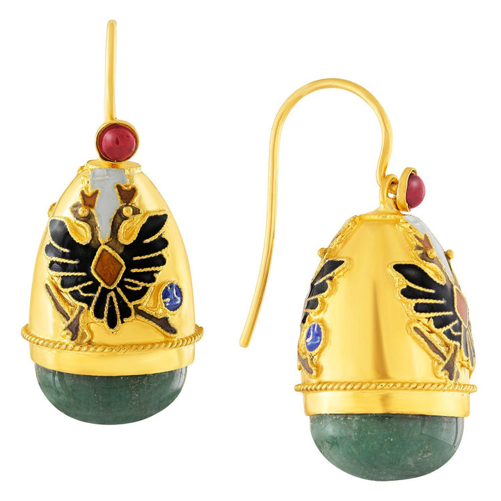 Countess Petrovna Aventurine Egg Earrings