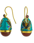 Countess Petrovna Carnelian Turquoise Egg Earrings