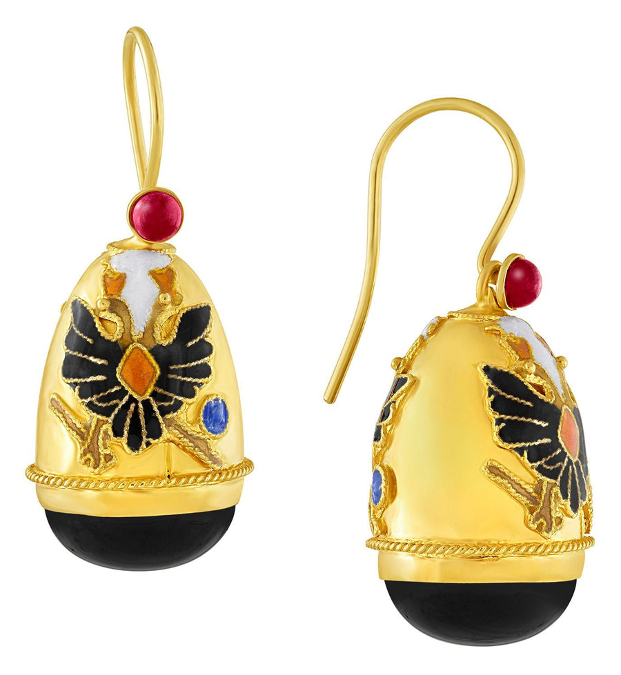 Countess Petrovna Onyx Egg Earrings