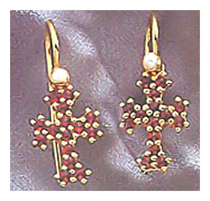 Crimea Garnet Cross Earrings