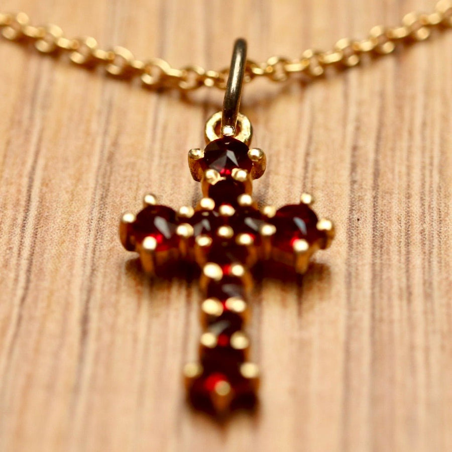 Crimea Garnet Cross Necklace