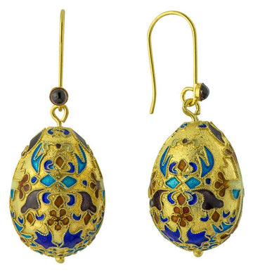 Czarina Egg Garnet Earrings
