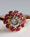 Daisy Buchanan 14k Gold, Champagne Diamond and Ruby Ring