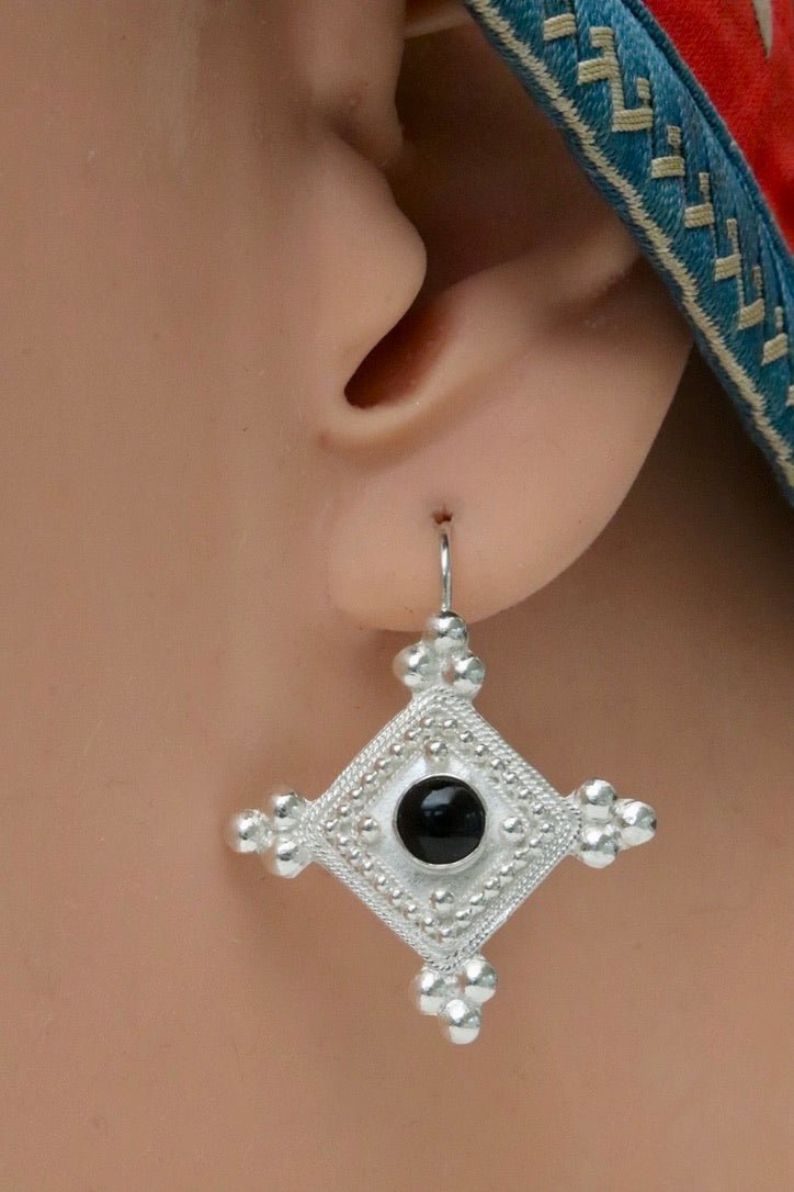 Devi Silver Garnet Earrings