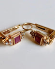 Dorothy 14k Gold, Ruby and Diamond Earrings
