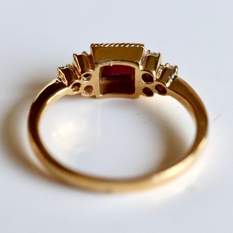 Dorothy 14k Gold, Ruby and Diamond Ring