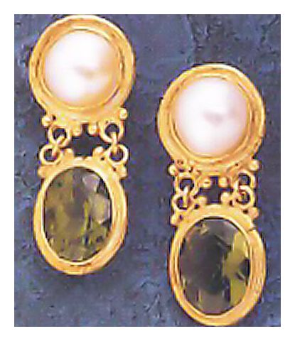 Dover Peridot and Pearl Earrings
