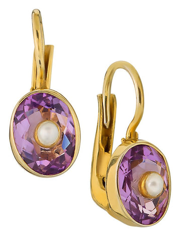 Downtown Diva Amethyst and Pearl Earrings