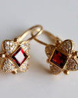 Duchess Of York 14k Gold, Garnet and Diamond Earrings