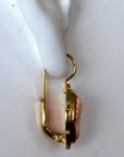 Elizabeth Barrett 14k Gold and Conch Cameo Earrings