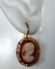 Elizabeth Barrett 14k Gold and Conch Cameo Earrings