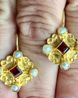 Elizabethan Pearl and Garnet Earrings