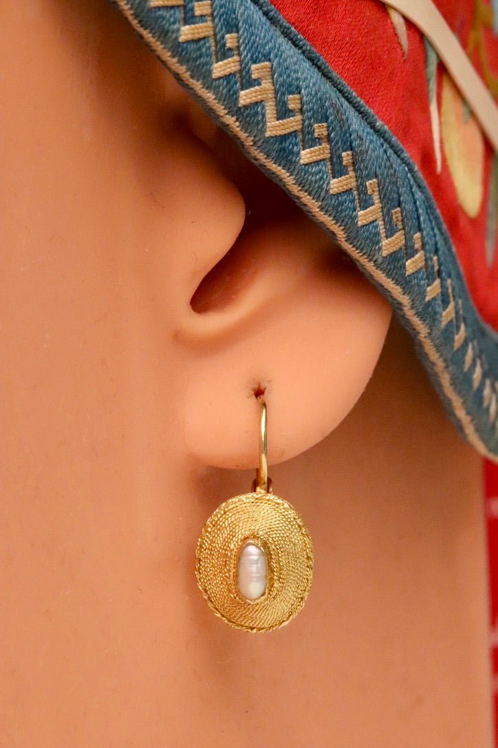 Empire 14k Gold and Pearl Earrings