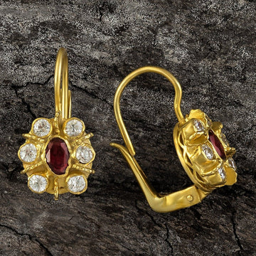 Enchanted Garnet and Cubic Zirconia Earrings