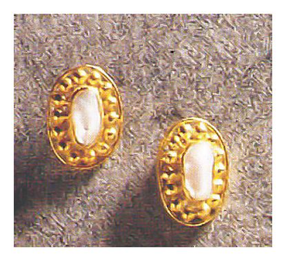 Etruscan Oval Pearl Earrings