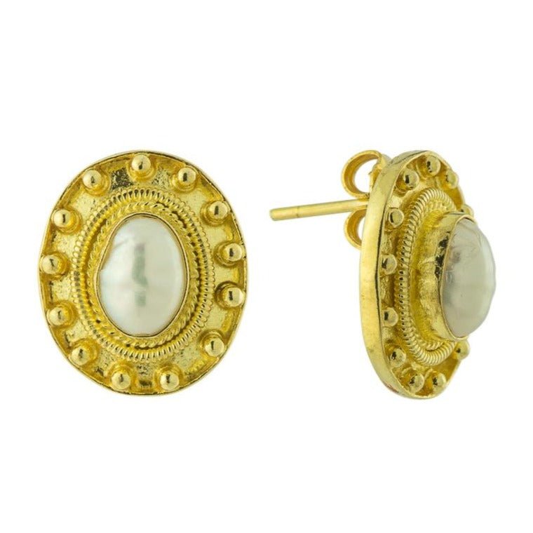 Etruscan Pearl Earrings