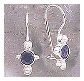 Europa Iolite and Pearl Earrings