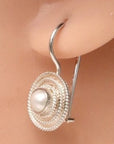 Evening Serenade Silver and Pearl Earrings