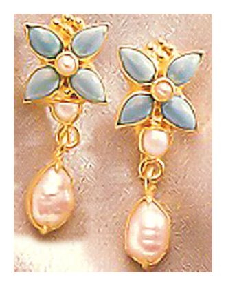 Fashion Turquoise and Pearl Earrings
