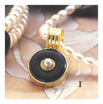 Film Noir Onyx and Pearl Necklace