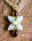 Flora Opal, Garnet and Pearl Necklace